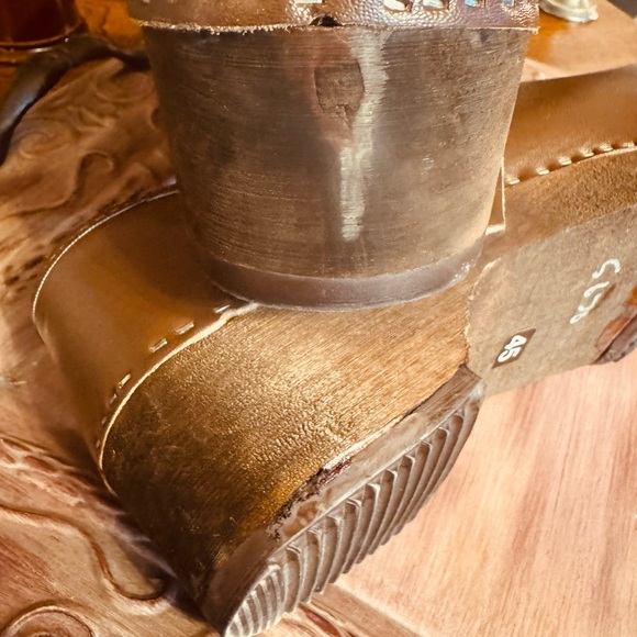 Boras Swedish size 45 Handmade Brown Leather Clogs with wood bottom - Picture 6 of 10